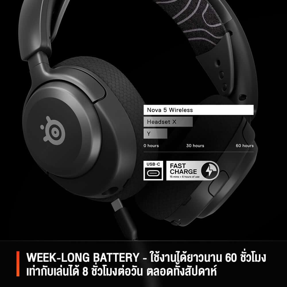 หูฟังไร้สาย STEELSERIES ARCTIS NOVA 5 สีขาว_4
